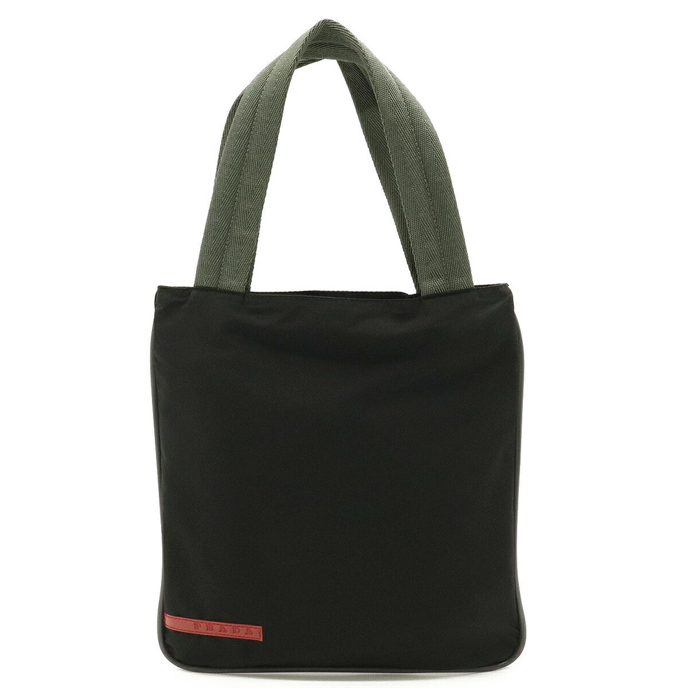 Prada Sport Tote Bag Handbag NERO Black Gray Red